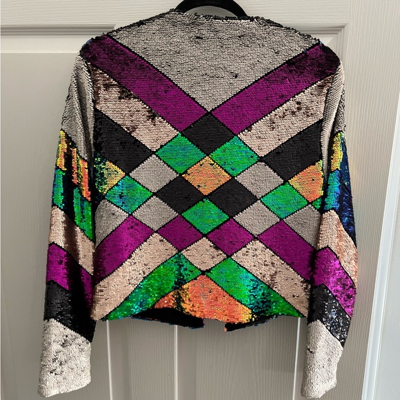 Chevron Pattern Sequin Jacket - Picture 2 of 7